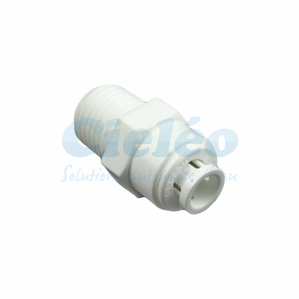 Union simple m&acirc;le, tubing 1/4", filetage 1/4" NPTF