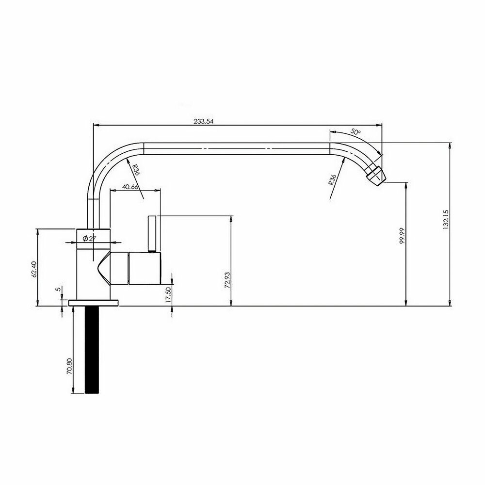Robinet Chrome Pour Osmose Inverse YESET – 5700, Hauteur 280 Mm, Métal