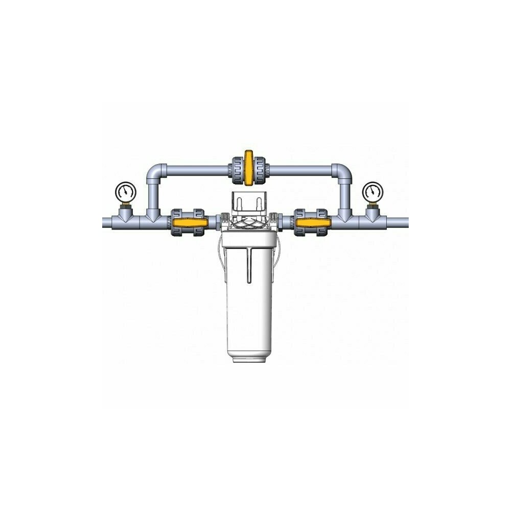Desineo Double Porte Filtre Transparent 10 Pouces Avec Fixation Murale - Raccords Laiton 3/4