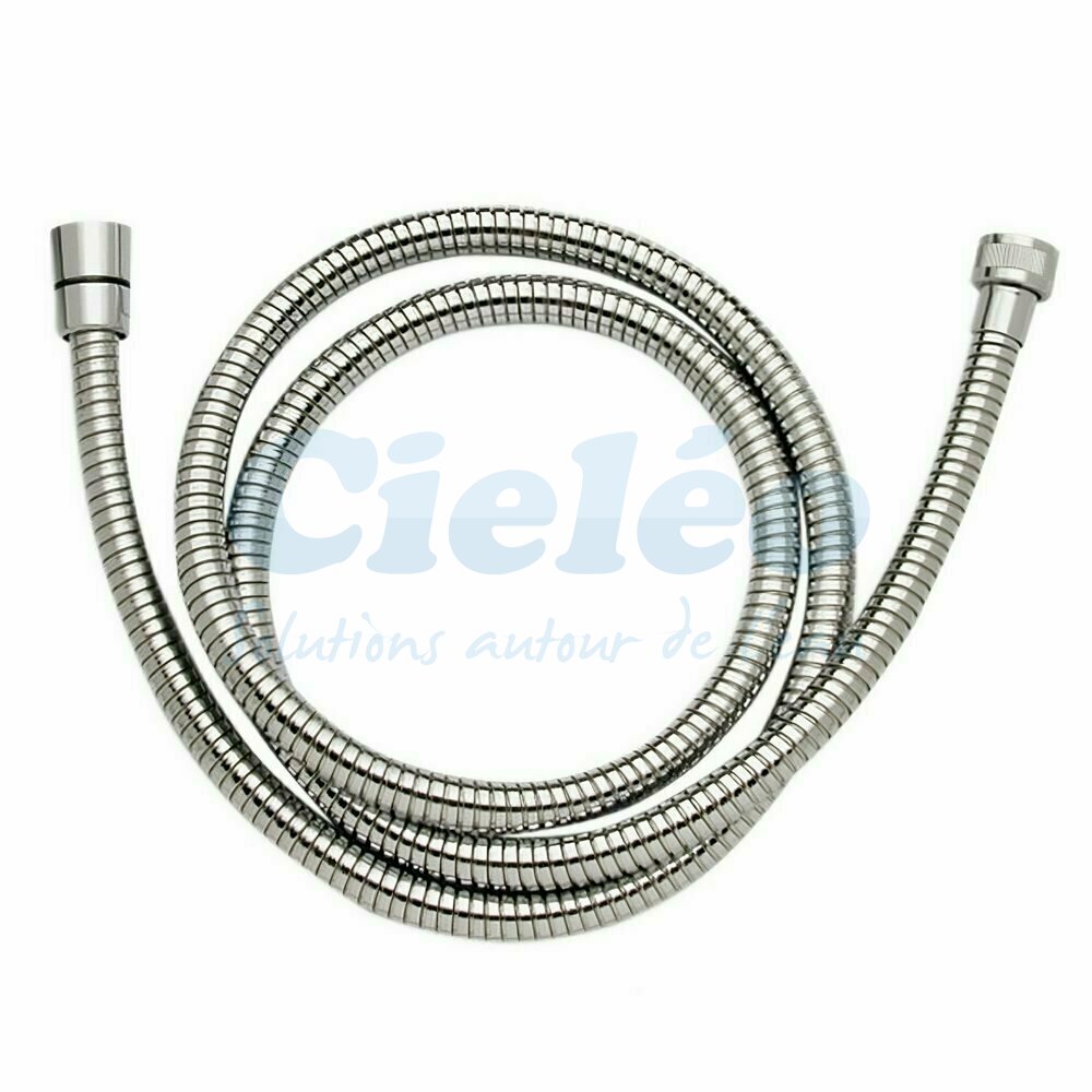 Flexible douche chrom&eacute; double agrafage 175 cm