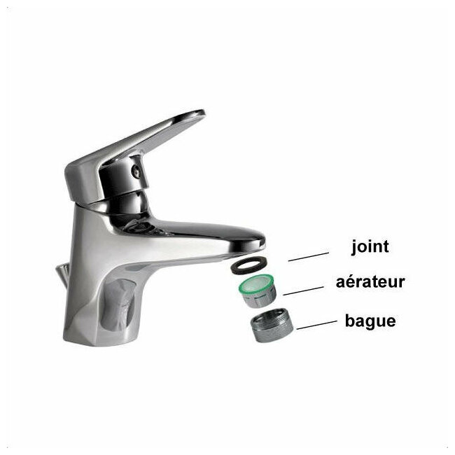 mousseur robinet economie eau, filtre robinet, embout robinet, aérateur M22  très économe en eau débit d'eau 5L/min - crépine de robinet anticalcaire  avec filtre sphérique - boîtier inox (2 pièces) : 