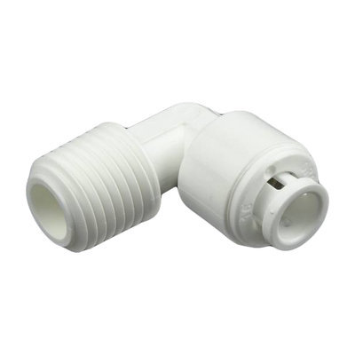 Equerre mâle fixe, tubing 1/4", filetage 1/4" NPTF