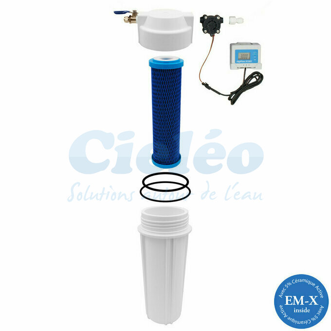 Vue clate filtre sous vier Hydropure Digital cartouche XM EM-X