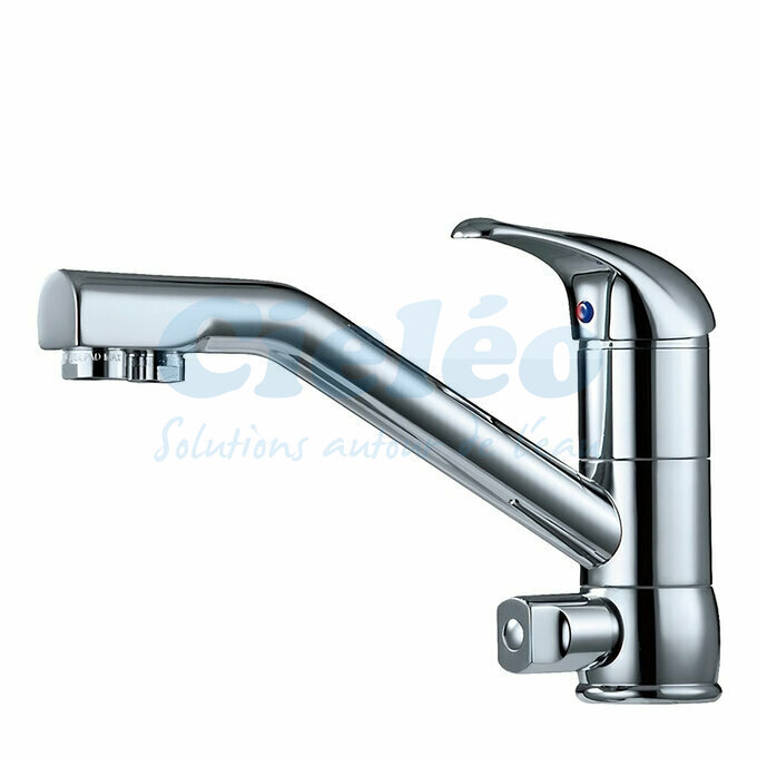 Robinet 3 voies classique chrom avec sortie eau filtre