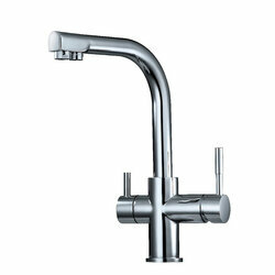 Robinet 3 voies 90 chrom avec sortie eau filtre