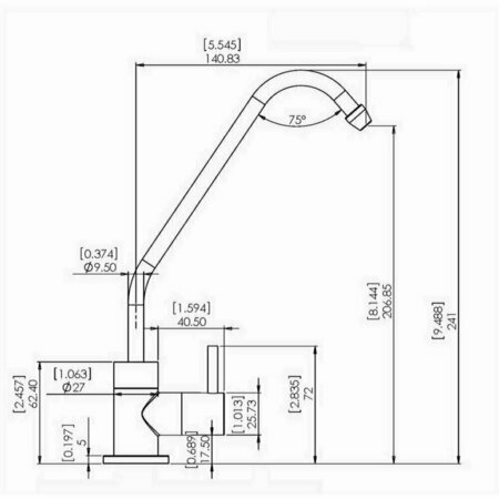 Dimensions du robinet standard Hydropure