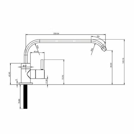 Dimensions du robinet ultra bas pour osmoseur et filtre  eau