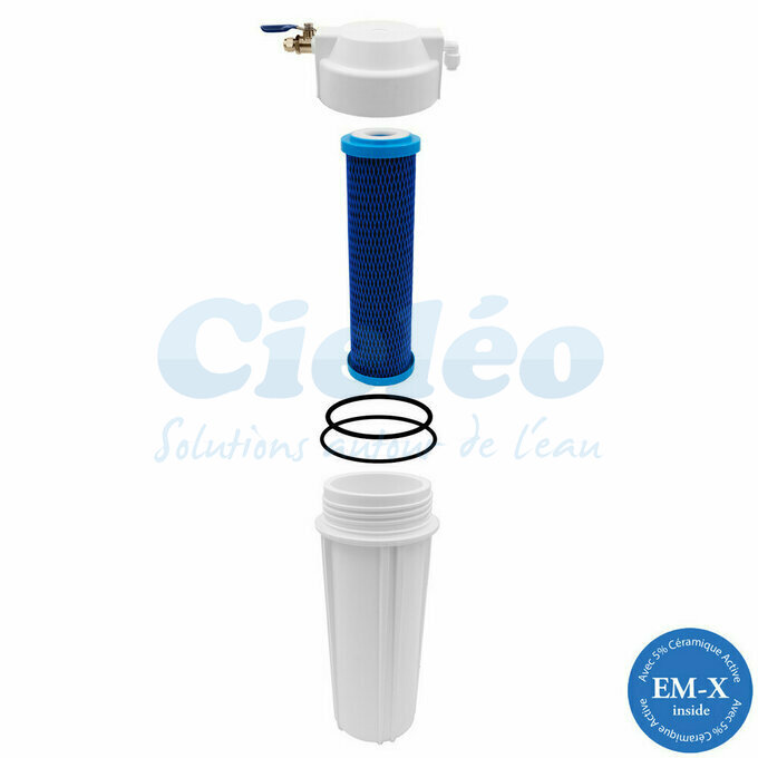 Vue clate filtre sous vier Hydropure Eco cartouche XM EM-X