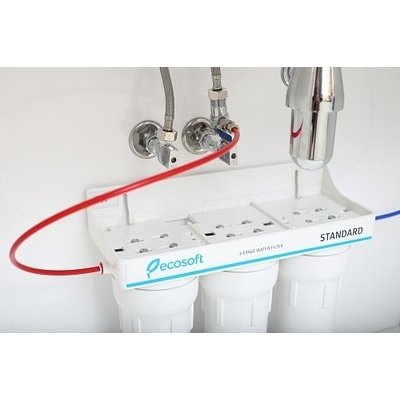 Connecteur eau froide filtre anti calcaire 3 niveaux Ecosoft