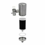 Vue clate filtre sur robinet Hydropure Serenity Inox