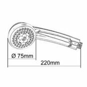 Dimensions co douchette 8 l/min - 3 jets + stop douche