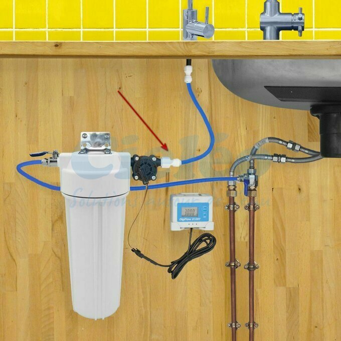 Raccord sur organe de comptage filtre Hydropure sous vier