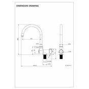 Dimensions mitigeur 3 voies rabattable