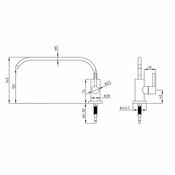 Dimensions du robinet ultra bas inoxe  eau