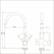 Dimensions robinet 3 voies Gliano BR301