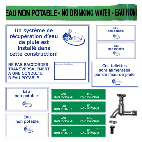 Kit marquage de sécurité récupération eau de pluie